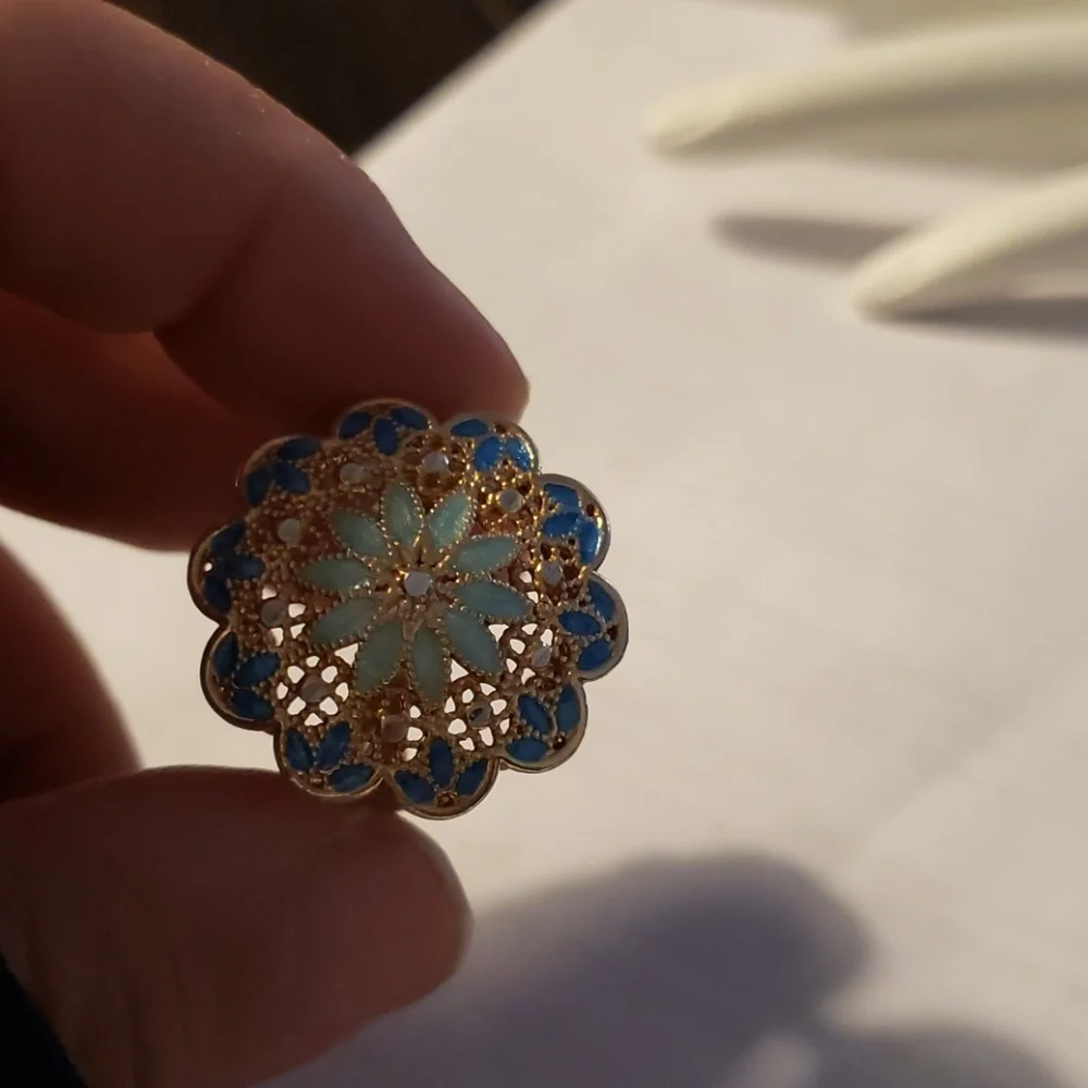 Sterling Silver GP Enamel Ring - Picture 7 of 7